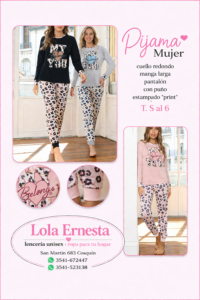 Pijamas de dama animal print