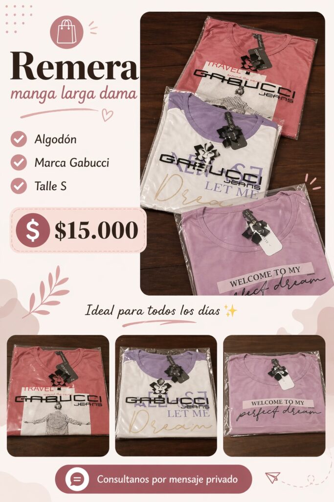 Remera manga larga marca Gabucci