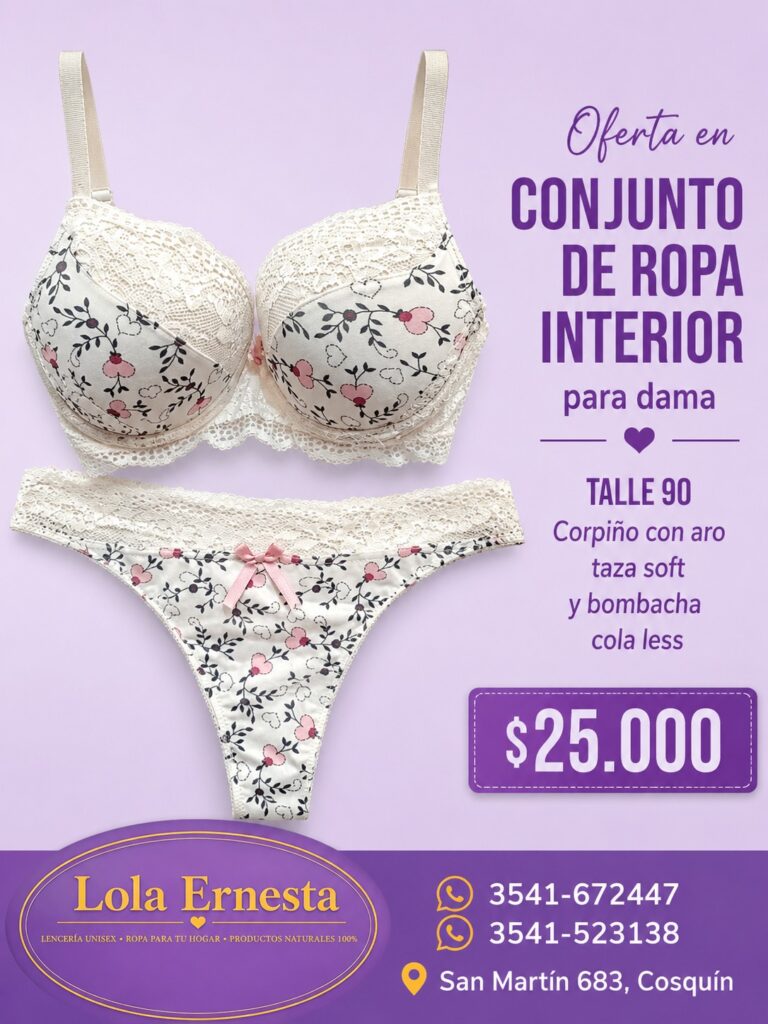 Conjunto de ropa interior dama