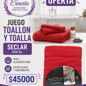 Juego de toalla y toallón