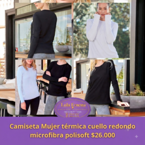 Camiseta Mujer térmica cuello redondo microfibra polisoft