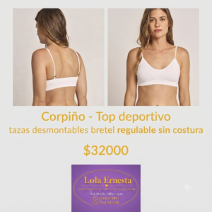 Corpiiño deportivo tazas desmontables