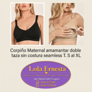 Corpiño  Maternal amamantar doble taza sin costura seamless T. S al XL